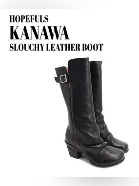 Fluevog NEARLY NEW Hopefuls Kanawa black slouchy mid-calf zip boot -7.5 (fits 7)